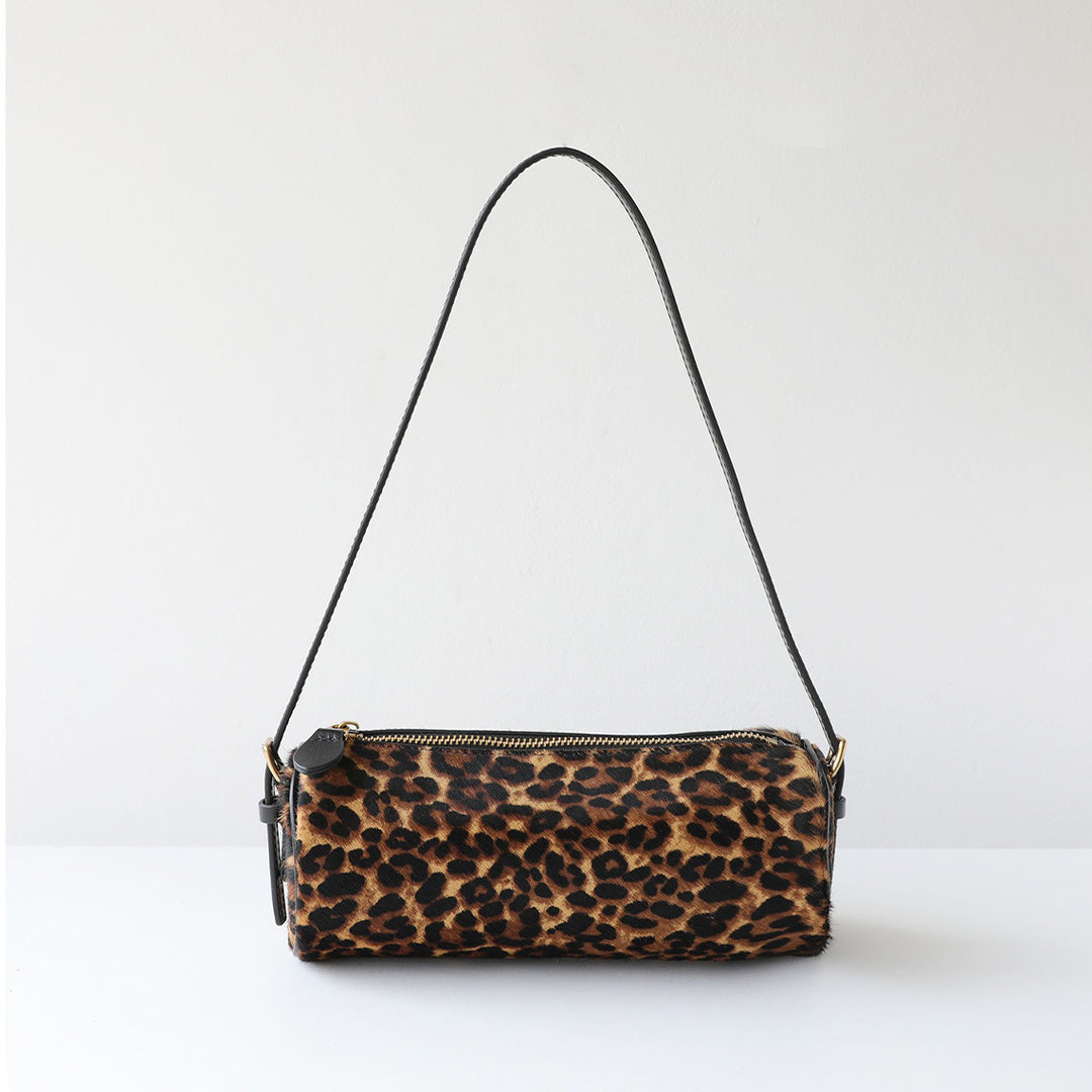 Chic Fur Leather Women Cylinder Bag