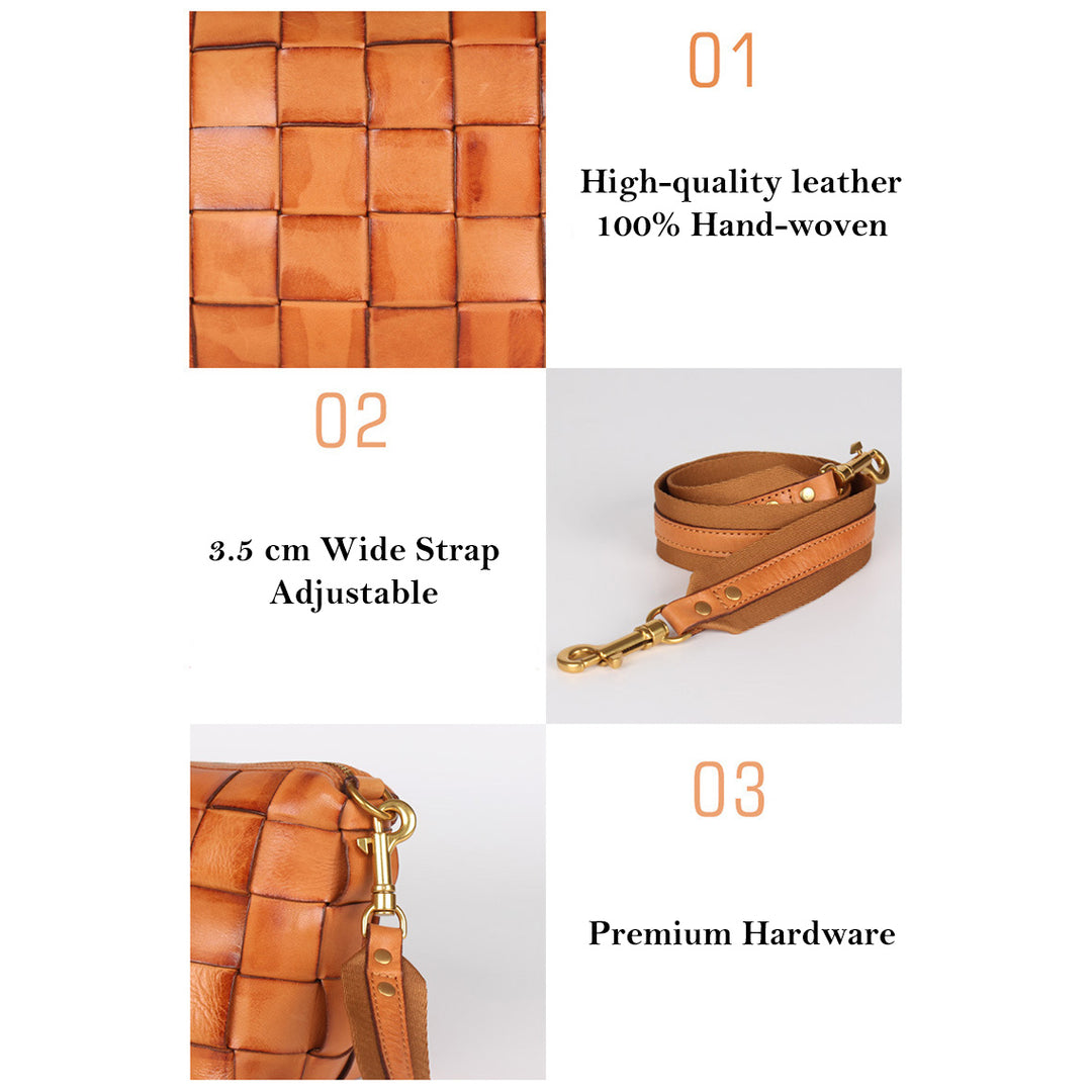 Vegetable Tanned Leather Classic Woven Bag
