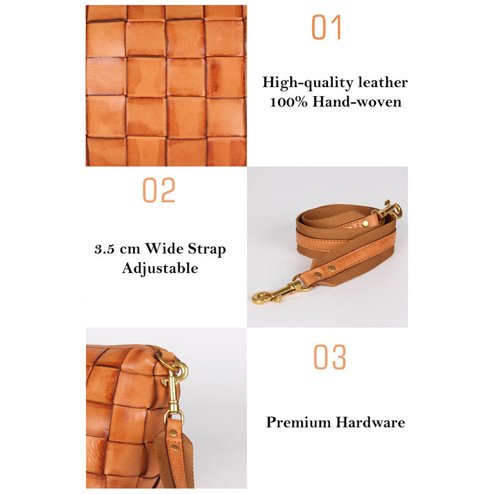 Vegetable Tanned Leather Classic Woven Bag
