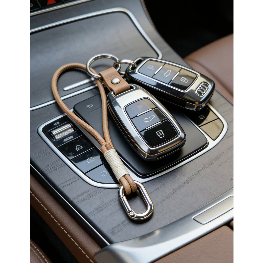 Handmade Leather Wrist Band Keychain