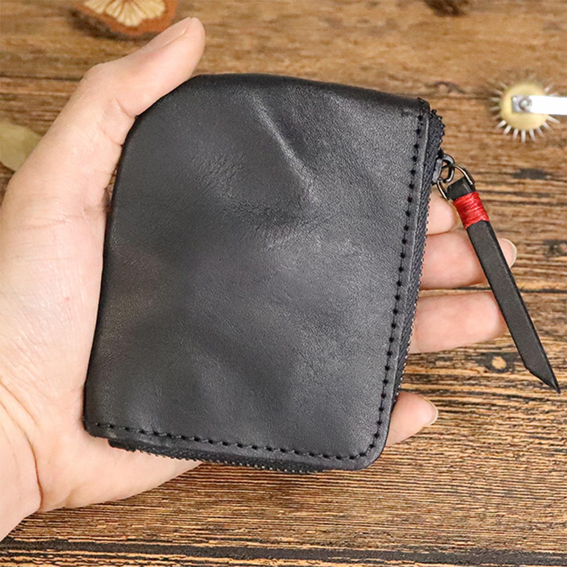 Vegetable Tanned Leather Small Coin Purse