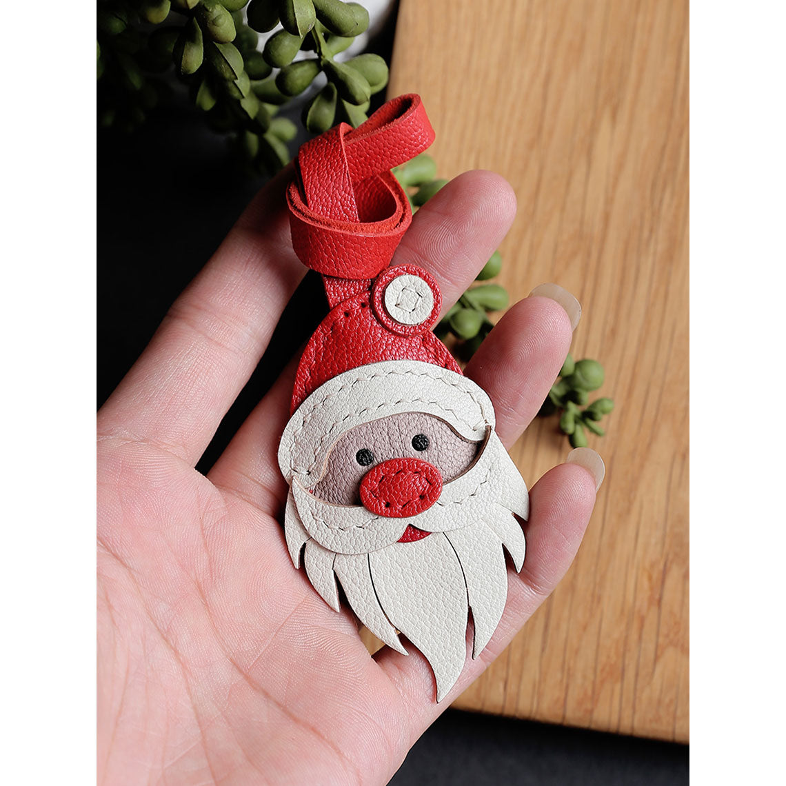 DIY Leather Keychain Kit | Santa Claus Design Leather Charm - POPSEWING®