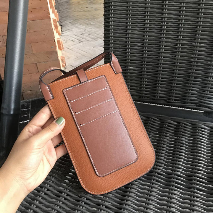 Top Grain Leather Strap Phone Bag