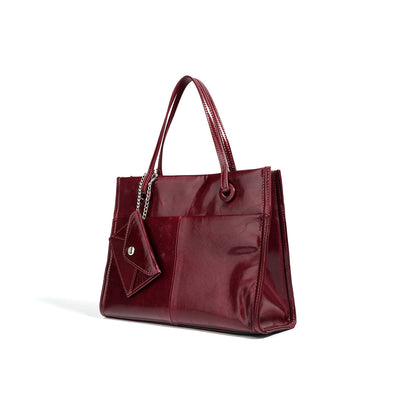 Vintage Red Leather Tote Bags Minimalist Style