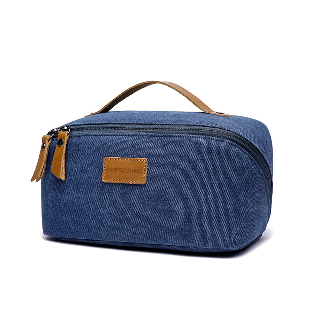 Canvas Leather Travel Toiletry Bag Makeup Bag