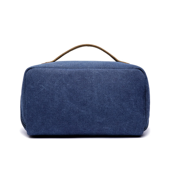 Canvas Leather Travel Toiletry Bag Makeup Bag