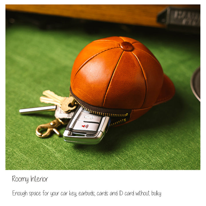 Vegetable Tanned Leather Baseball Cap Purse | AirPods Holder