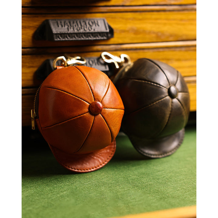 Vegetable Tanned Leather Baseball Cap Purse | AirPods Holder