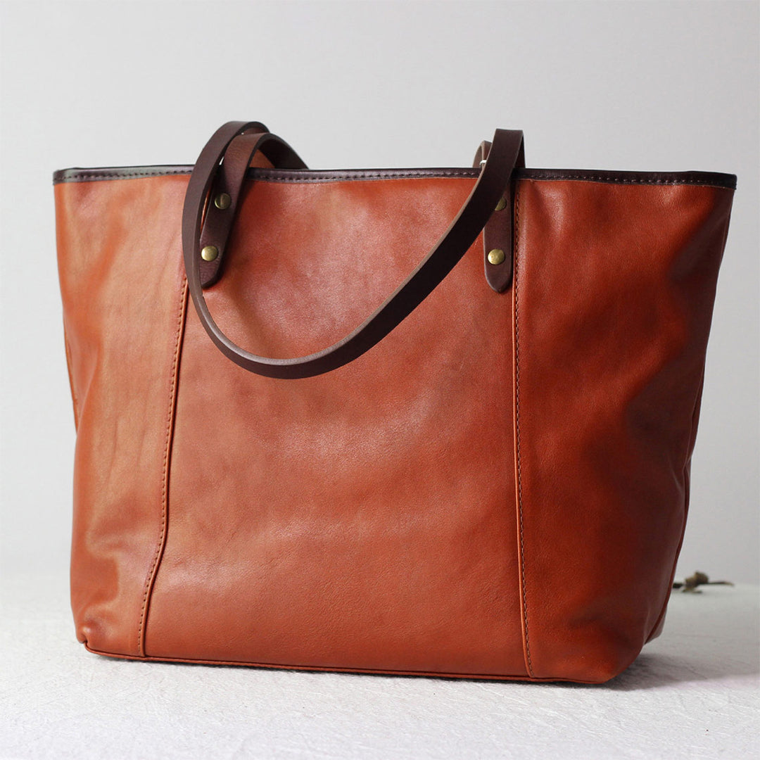 Women leather tote bag | tote bag with zipper