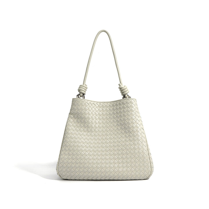 White Woven Leather Bag | Shoulder Tote Bag for Women - POPSEWING®