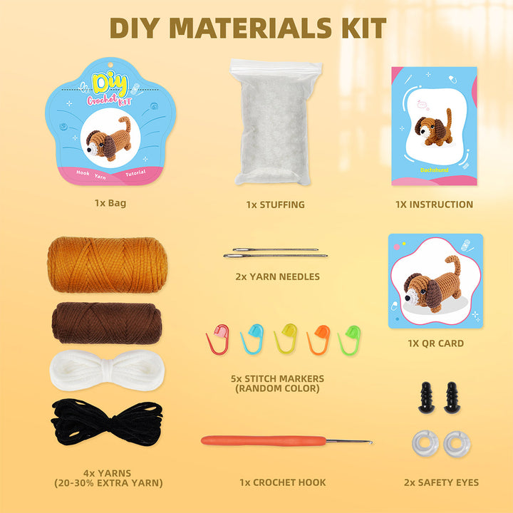 POPSEWING® Crochet Small Dachshund Dog DIY Kit