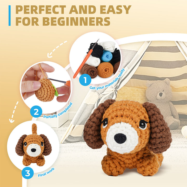 POPSEWING® Crochet Small Dachshund Dog DIY Kit