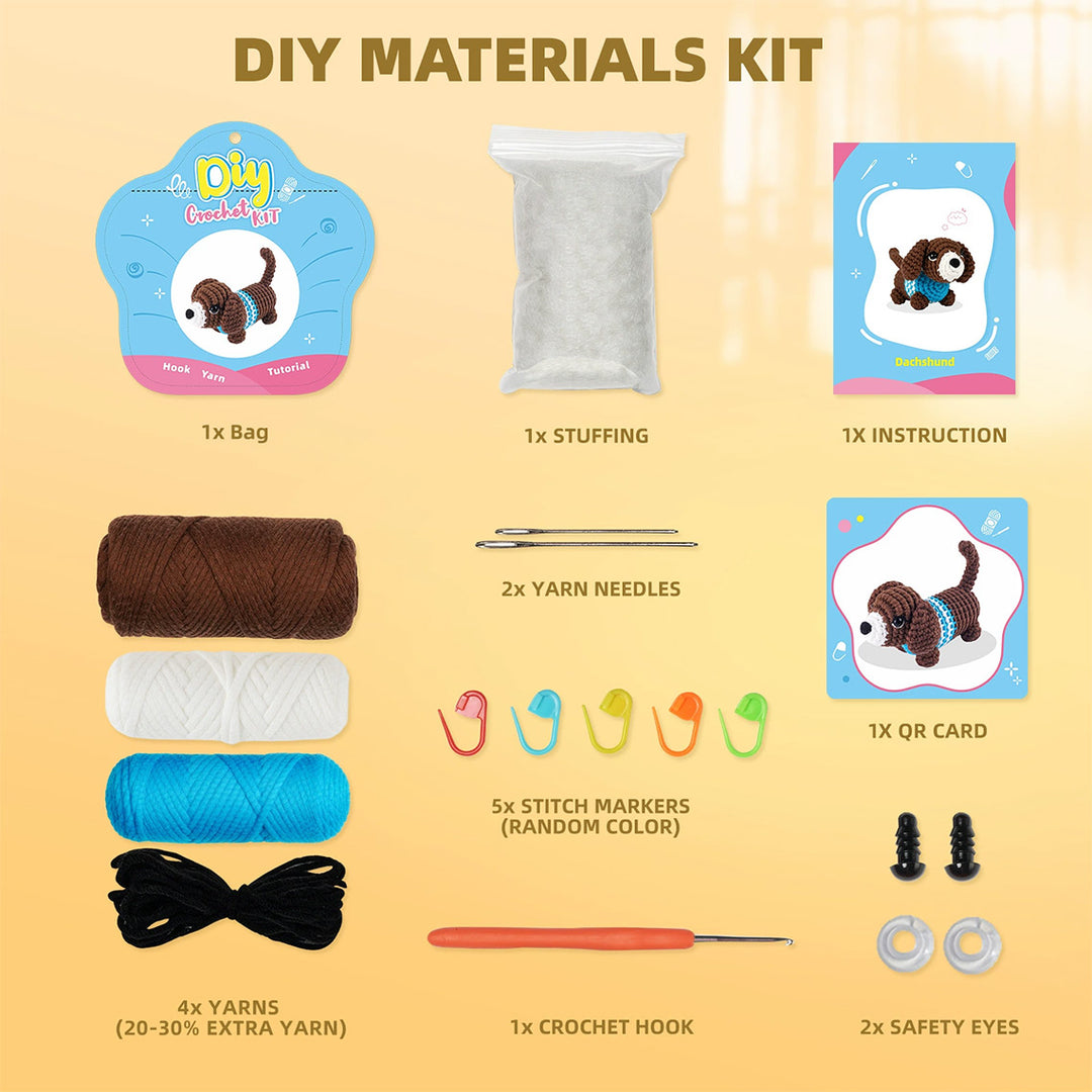 POPSEWING® Crochet Small Dachshund Dog DIY Kit