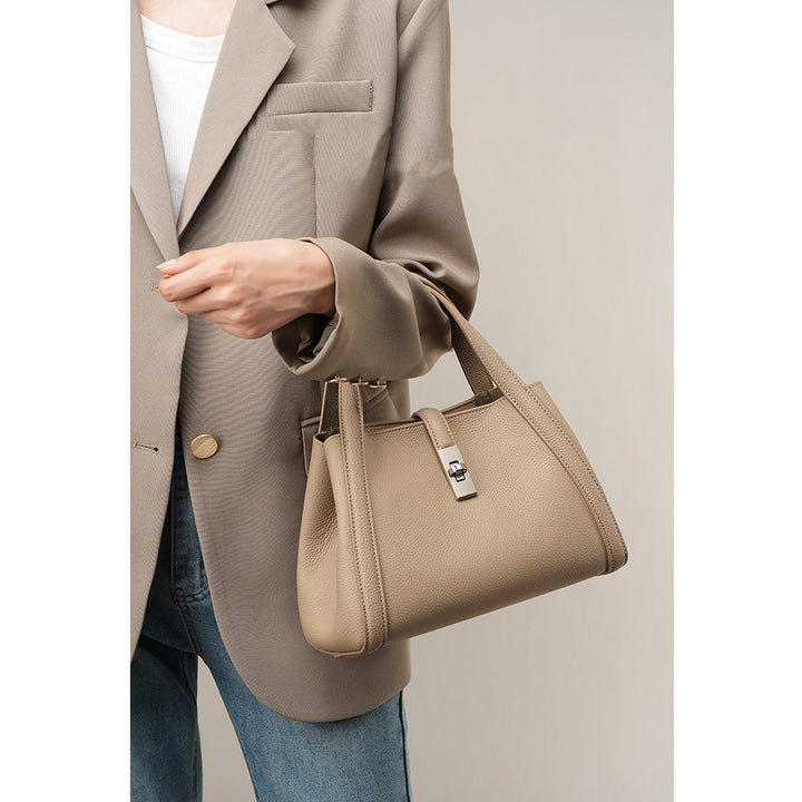 Top Grain Leather Small Bucket Handbag