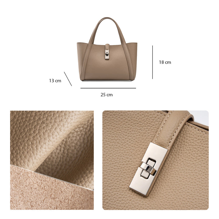 Top Grain Leather Small Bucket Handbag
