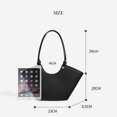 Top Grain Leather Simple Shoulder Tote Bag