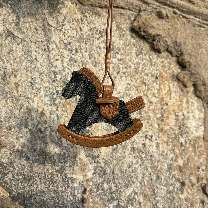 Full Grain Leather Rocking Horse Bag Charm