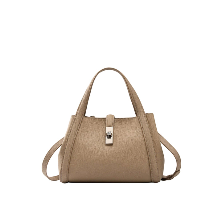 Top Grain Leather Small Bucket Handbag