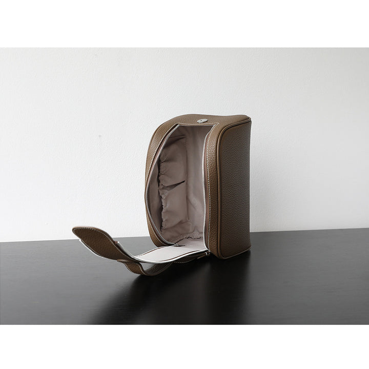 Top Grain Leather Luxury Cosmetic Toiletry Kit Bag