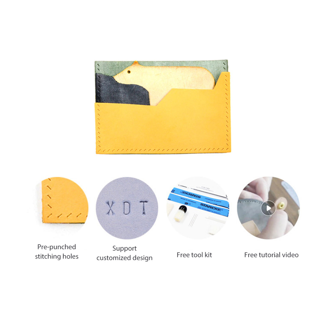 POPSEWING® Top Grian Leather Kitty Card Holder DIY Kits