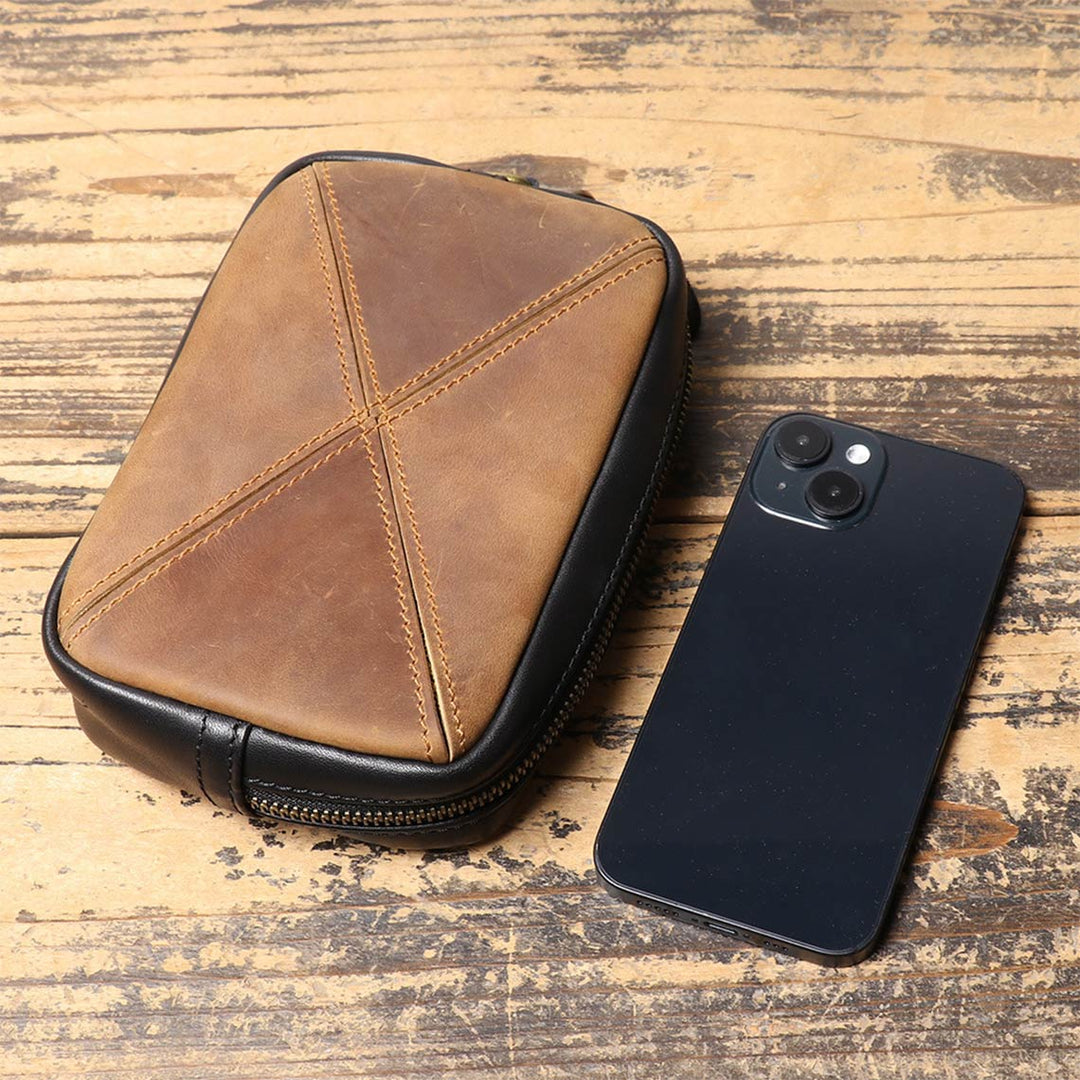 Top Grain Leather Men Wrist Bag