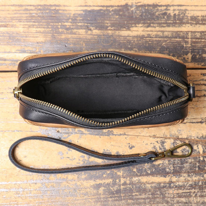 Top Grain Leather Men Wrist Bag