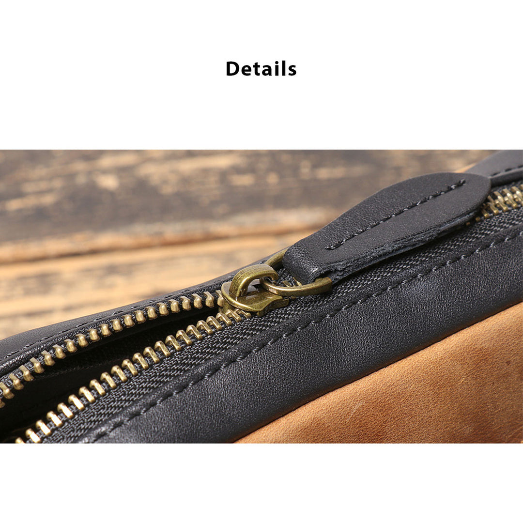 Top Grain Leather Men Wrist Bag