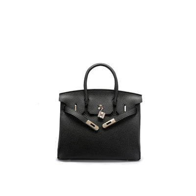Black Leather Handbag | Designer Luxury Bag - POPSEWING™