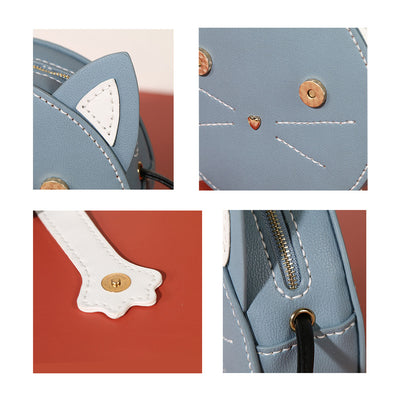 POPSEWING™ Lady Handmade Vegan Leather Kitty Crossbody Bag DIY Kit | Blue