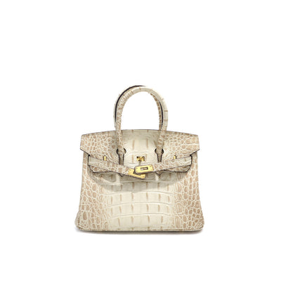 Beige Crocodile Embossed Leather Bag Handbag for Women - POPSEWING™