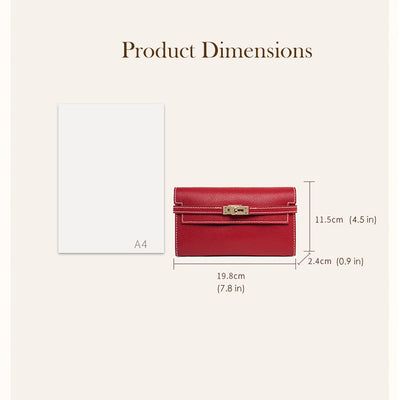 POPSEWING™ Leather Kelly Long Wallet | Product Dimensions