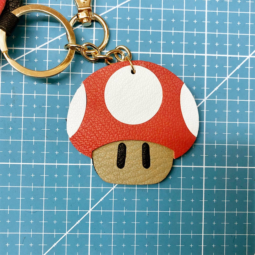 Super Mario Mashroom Leather Pendant | Gift Ideas for Super Mario Fans