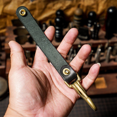 Handmade Mens Belt Loop Keychain | Leather Key Clip