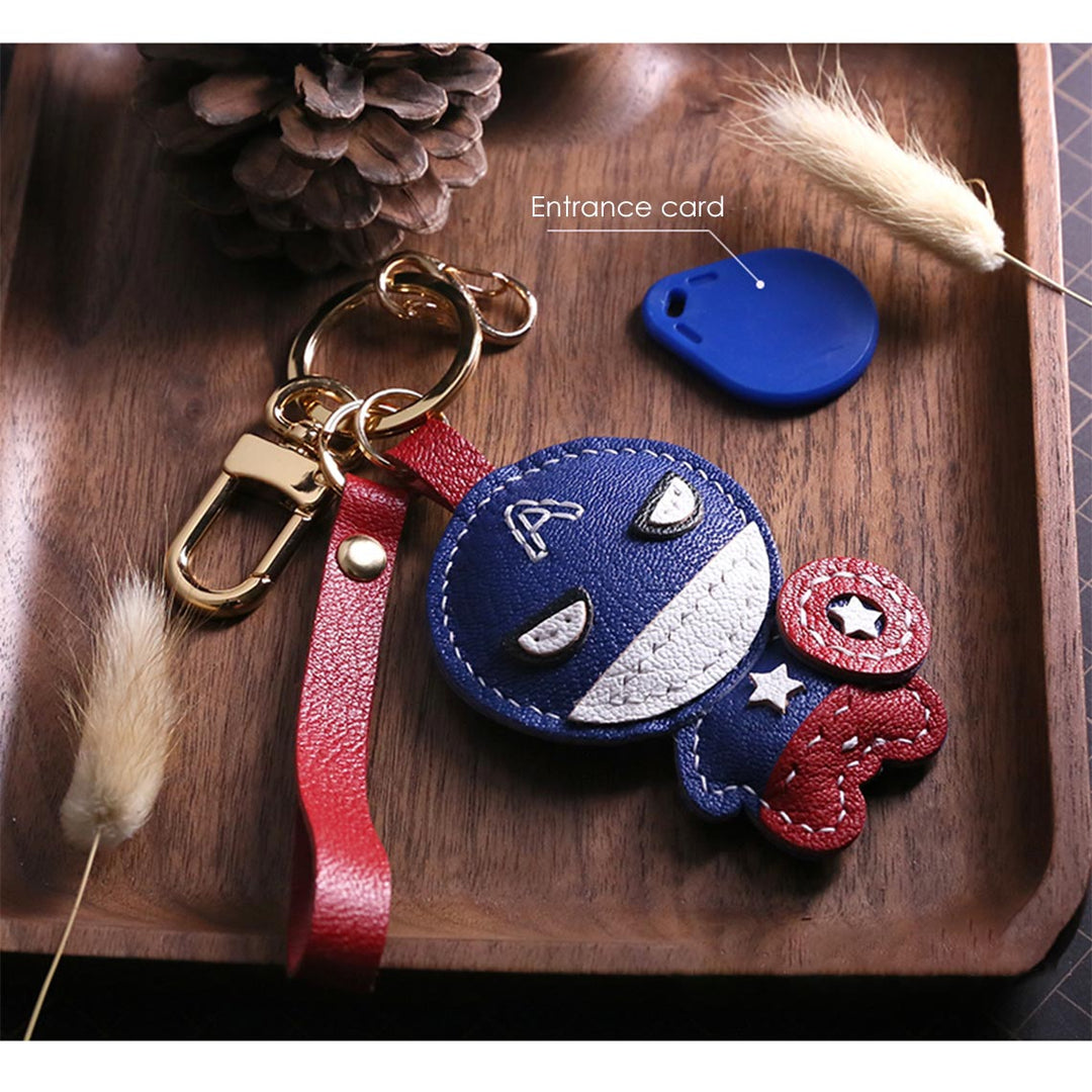 DIY Keychain for Men | Handmade Leather Captain America Keyring - POPSEWING™