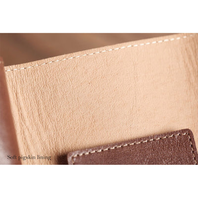 Full Grain Leather Small Card Holder with Soft Pigskin Lining - POPSEWING™