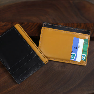 Leather Card Holder Wallet in Premium Italian Leather | DIY Card Wallet Kit - POPSEWING™