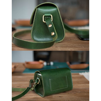 Leather crossbody bag green | Genuine Italian leather crossbody bag | Leather crossbody bag green | POPSEWING™