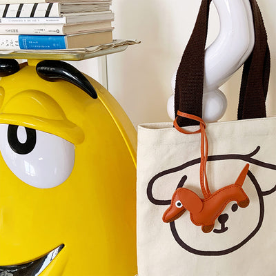 Designer Leather Bag Charm | Dachshund Dog Bag Charm - POPSEWING™ Handmade Leathercrafts