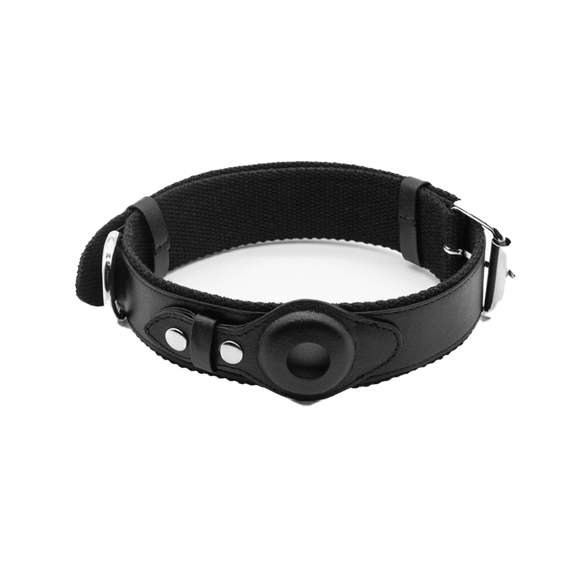 Black leather dog collar | Dog tracking collar black