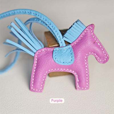Pink & Blue Leather Rodeo Horse Bag Charm Keychain | Luxury Bag Accessories for Affordable Price - POPSEWING™