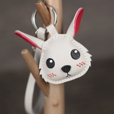 Rabbit Charm, DIY Kit to Make A Cute Leather Rabbit Pendant Keychain - POPSEWING™