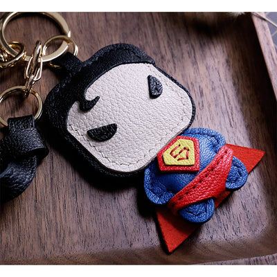 Christmas Gift Leather Superman Keychain | DIY Leather Keychain Kits Handmade - POPSEWING™